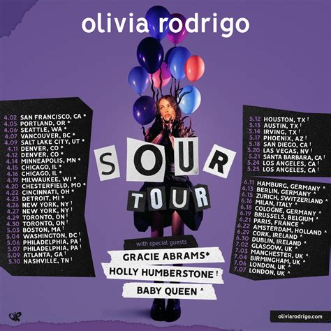 olivia rodrigo tour dates